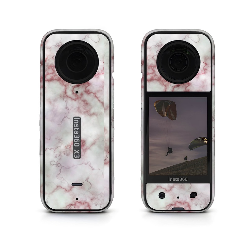 Red And Pink Marble Insta360 Skin