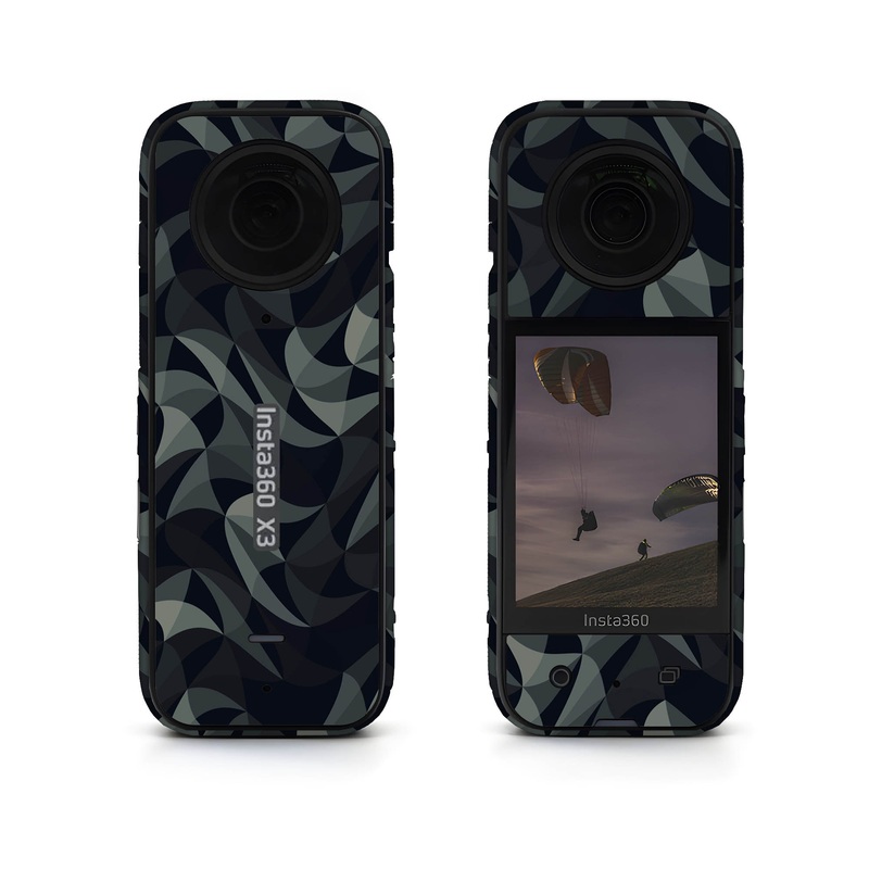 Wave Mosaic Grey -Black Insta360 Skin