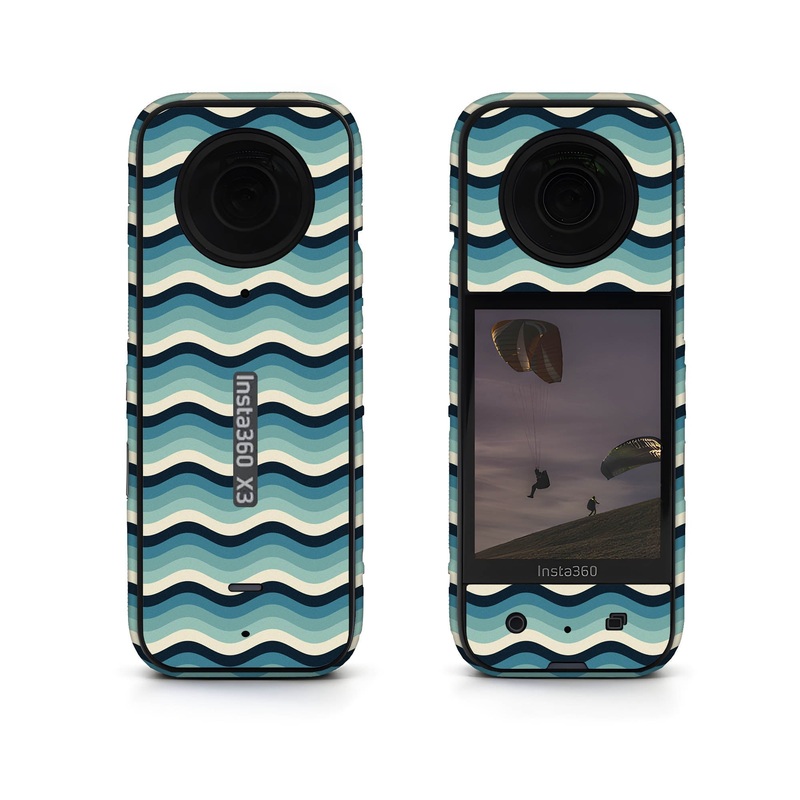 White-Blue Waves Insta360 Skin