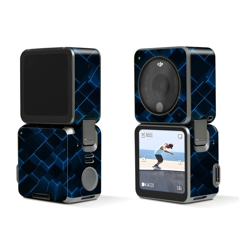 3D Cubes Blue - Dji Action 2 Skin