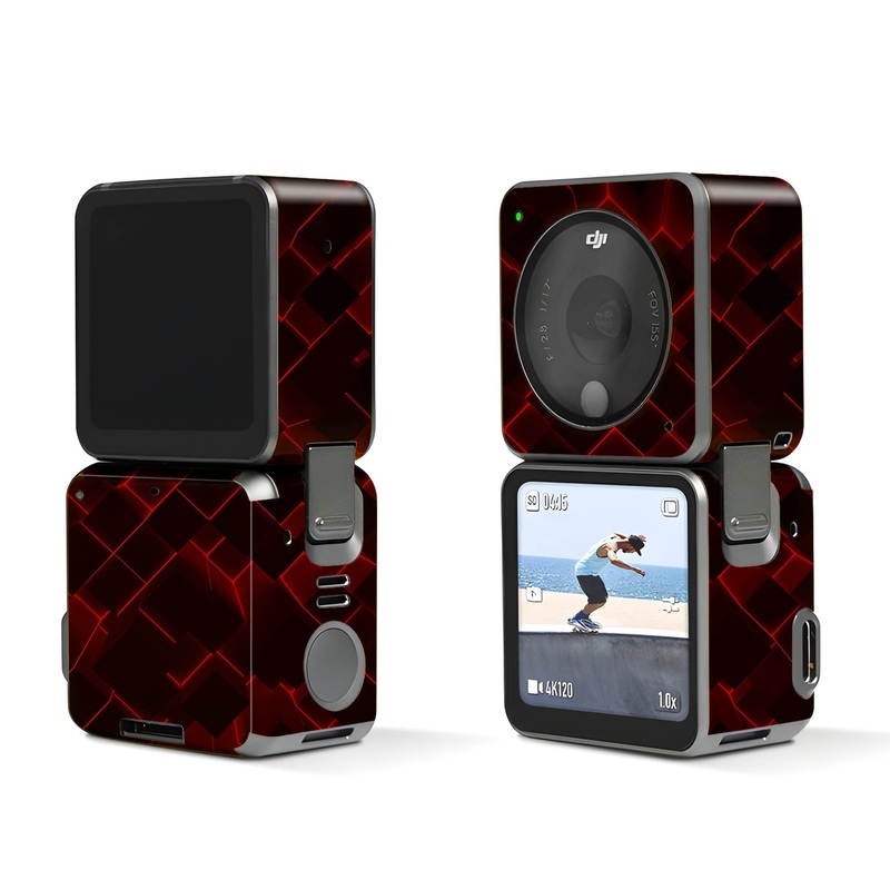 3D Cubes Red - Dji Action 2 Skin