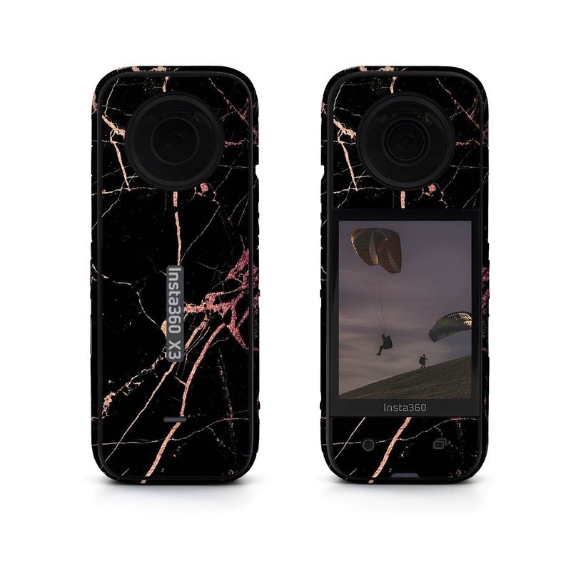Black Marble Earbuds Insta360 Skin