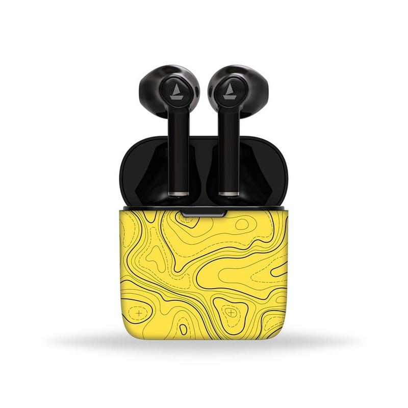 Topographic Yellow Map - BoAt Airdopes Skin 131,138,141,161,281 Pro,311,383,408,441