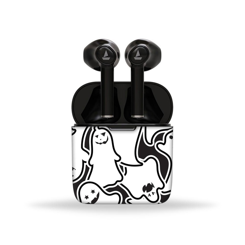 White Halloween Pattern - BoAt Airdopes Skin 131,138,141,161,281 Pro,311,383,408,441