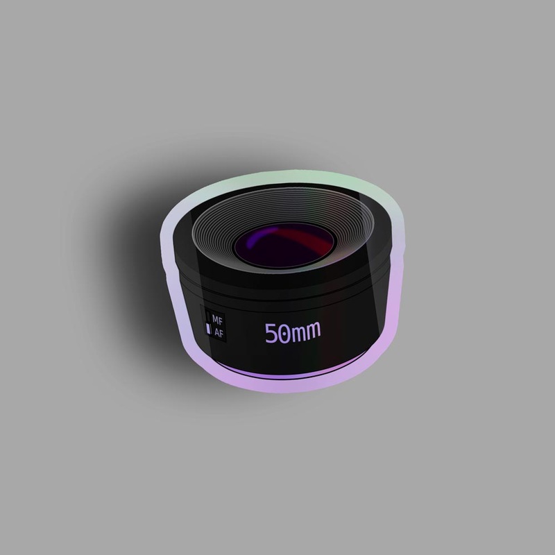 50mm Lens - Holographic Sticker