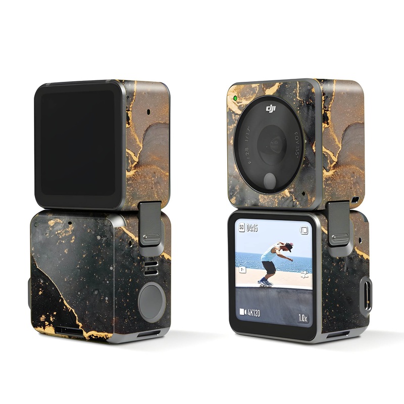 Black Gold Marble - Dji Action 2 Skin