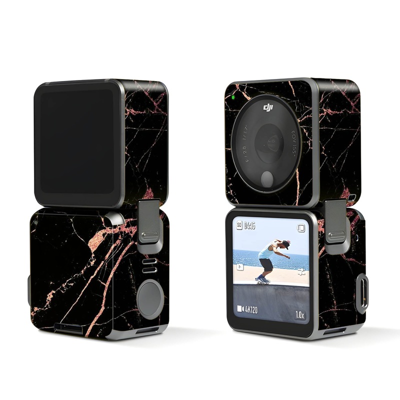 Black Marble Earbuds - Dji Action 2 Skin