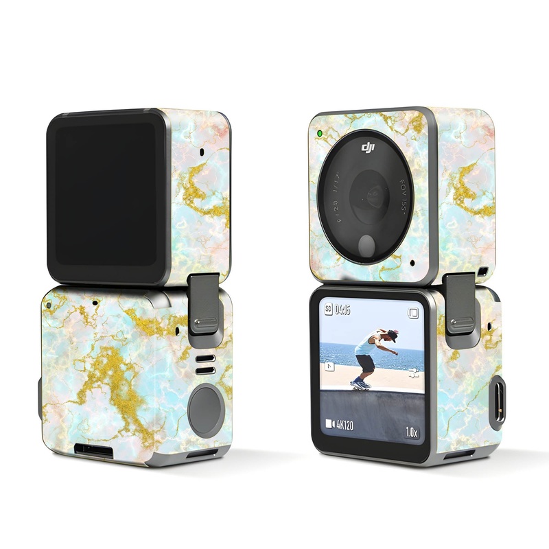 Glitter Gold Marble - Dji Action 2 Skin