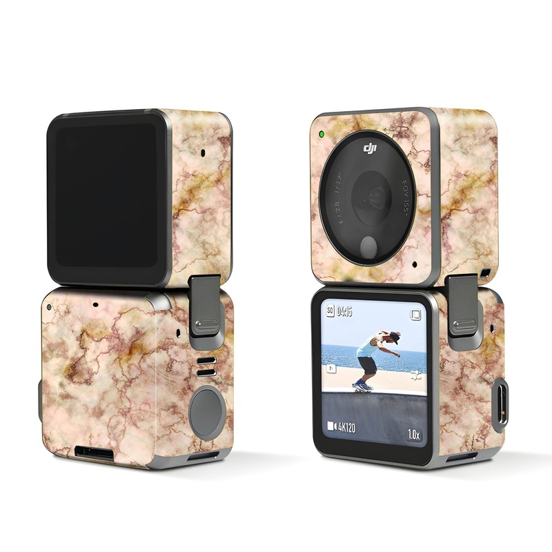 Gold Peach Marble - Dji Action 2 Skin