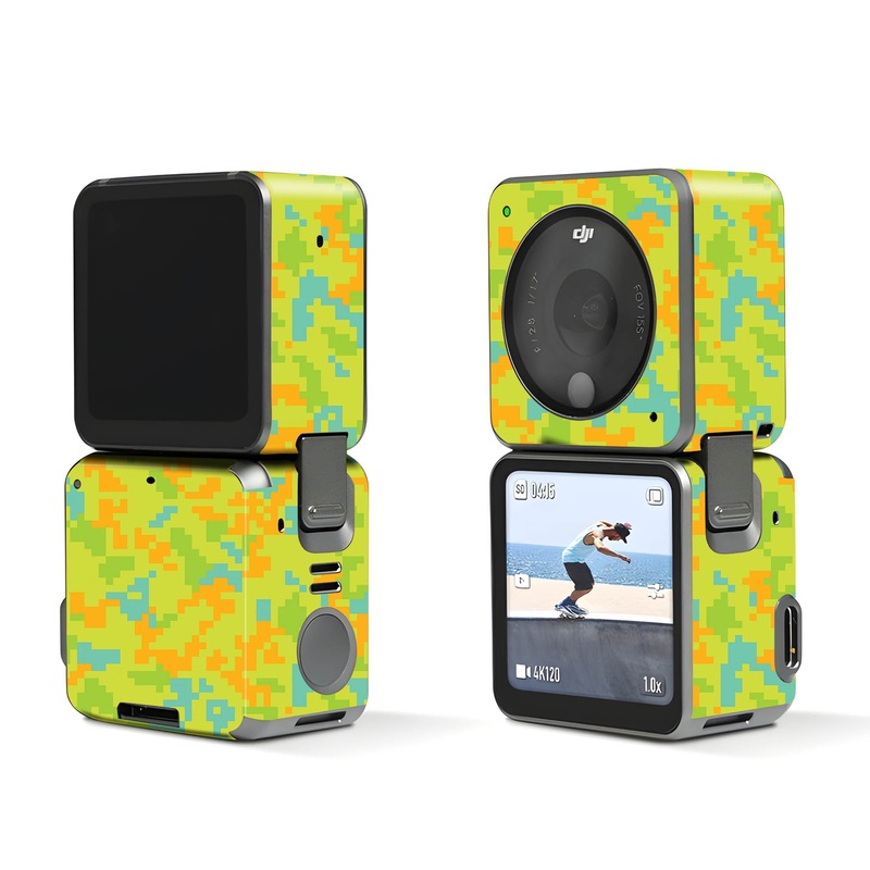 Green Glitched Pattern - Dji Action 2 Skin