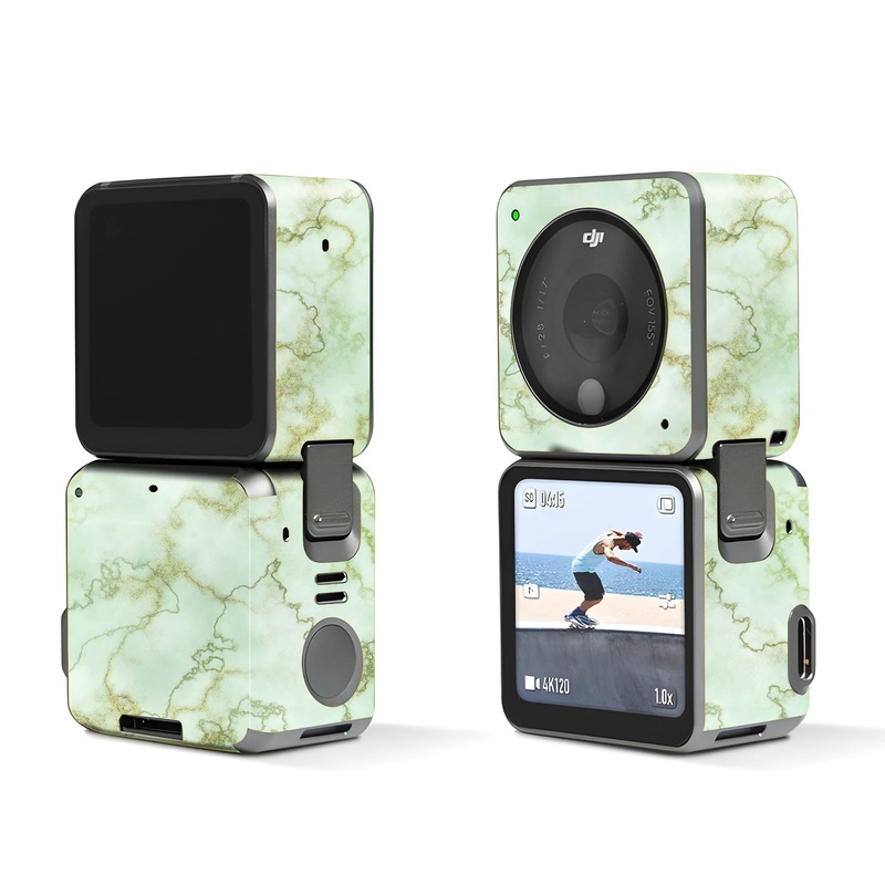 Green Textured Marble - Dji Action 2 Skin