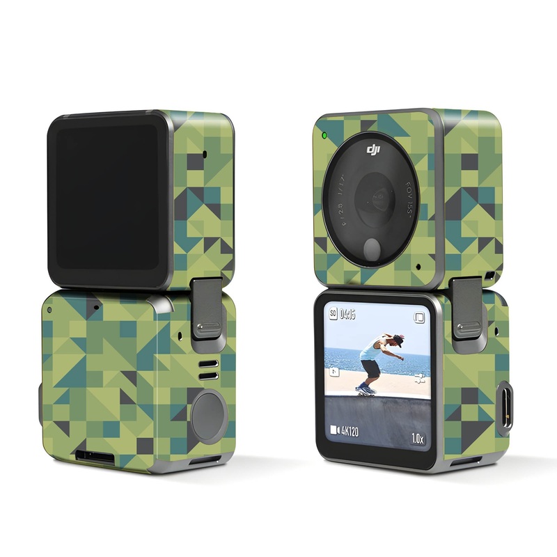 Green Triangled Background - Dji Action 2 Skin