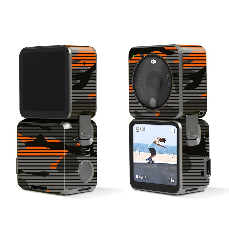 Orange Stripes Camo - Dji Action 2 Skin