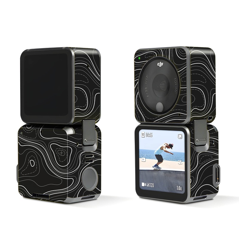 Topographic Black Map - Dji Action 2 Skin
