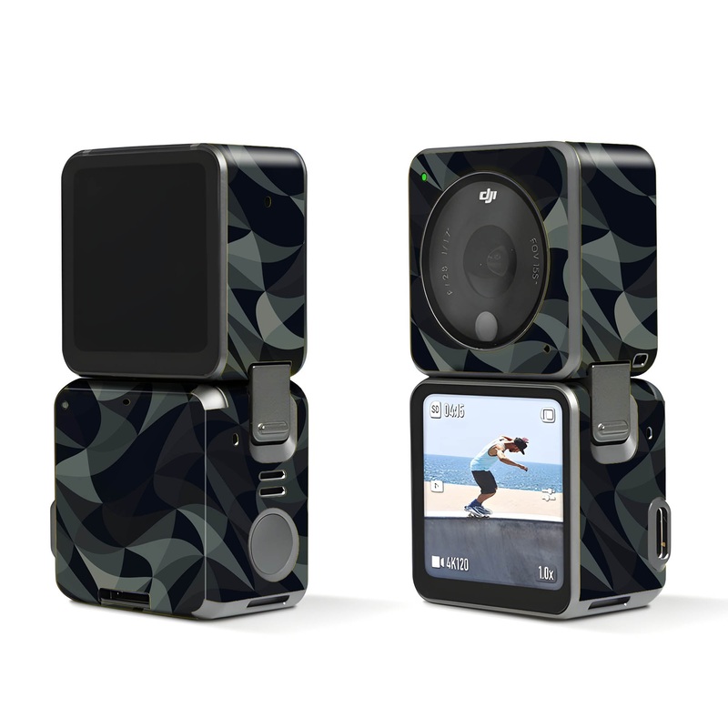 Wave Mosaic Grey Black - Dji Action 2 Skin