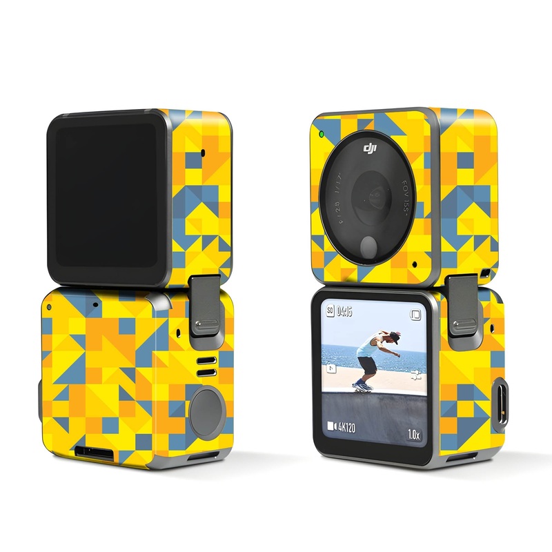 Yellow Triangled Background - Dji Action 2 Skin