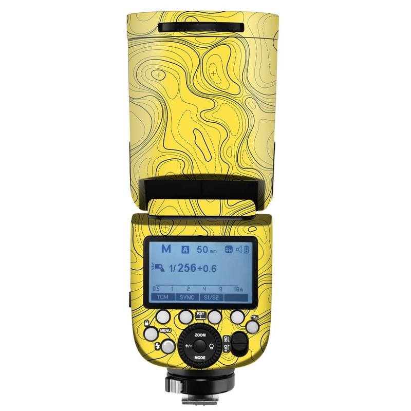 Topographic Yellow Map - Camera Flash Skin