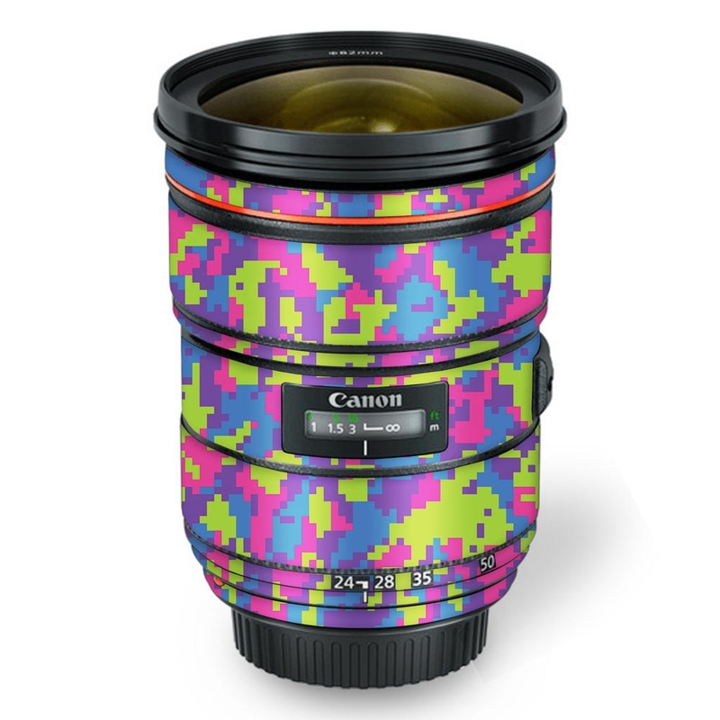 Rainbow Glitched Pattern Camo - Canon Lens Skin