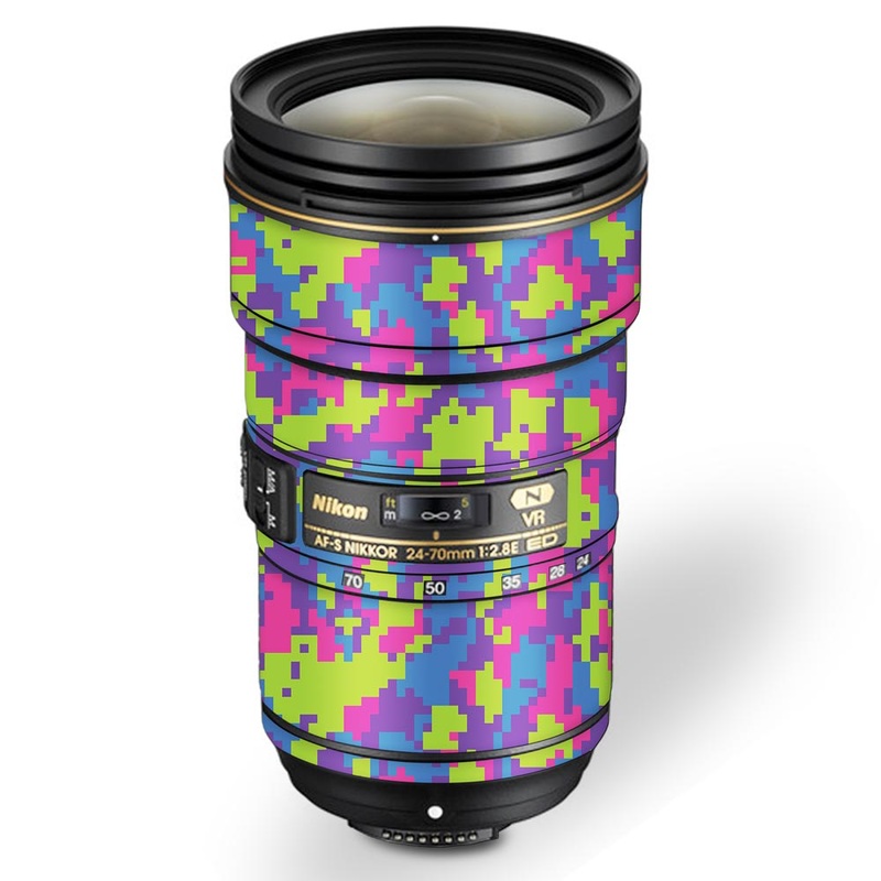 Rainbow Glitched Pattern Camo - Nikon Lens Skin