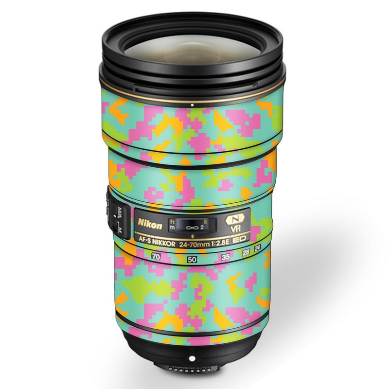 Sea Green Glitched Pattern - Nikon Lens Skin