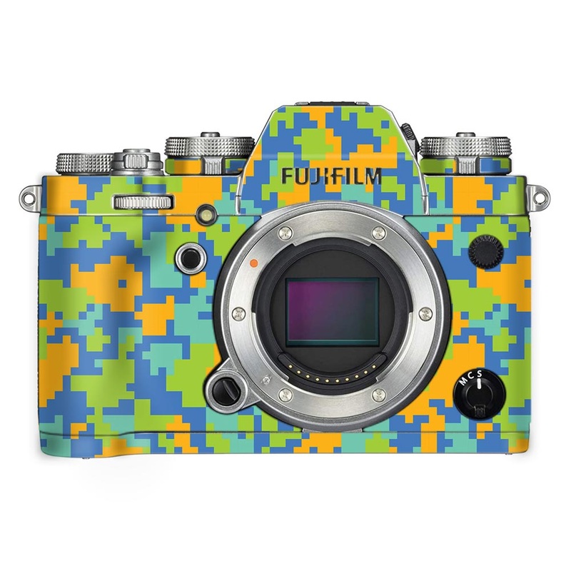 Blue Glitched Pattern Camo - FujiFilm Camera Skin
