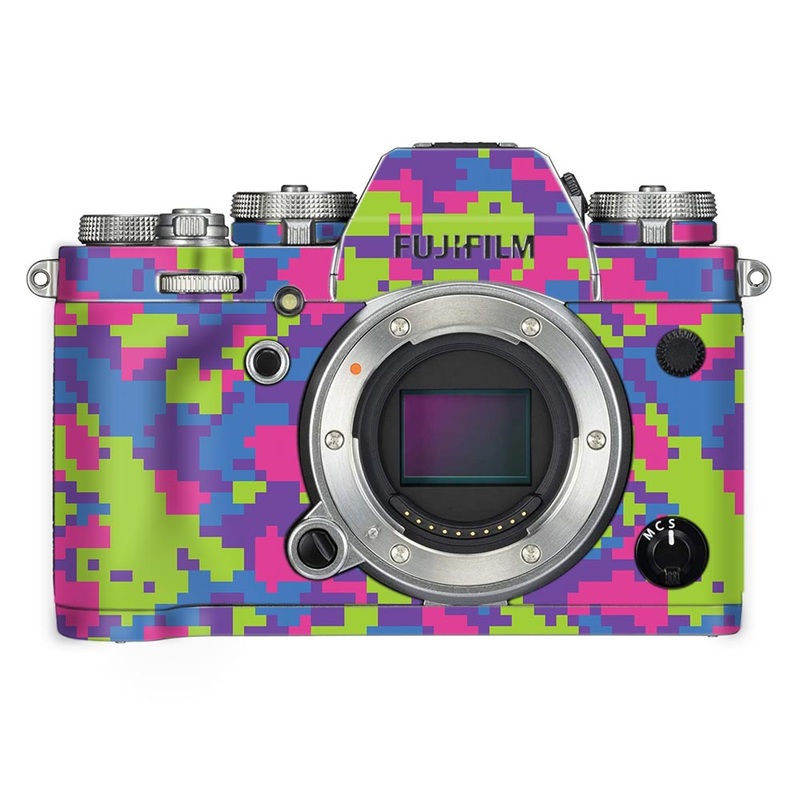 Rainbow Glitched Pattern Camo - FujiFilm Camera Skin
