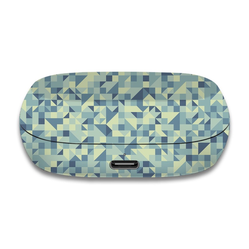 Blue Triangled Background - Jabra Elite 7 Active Skin
