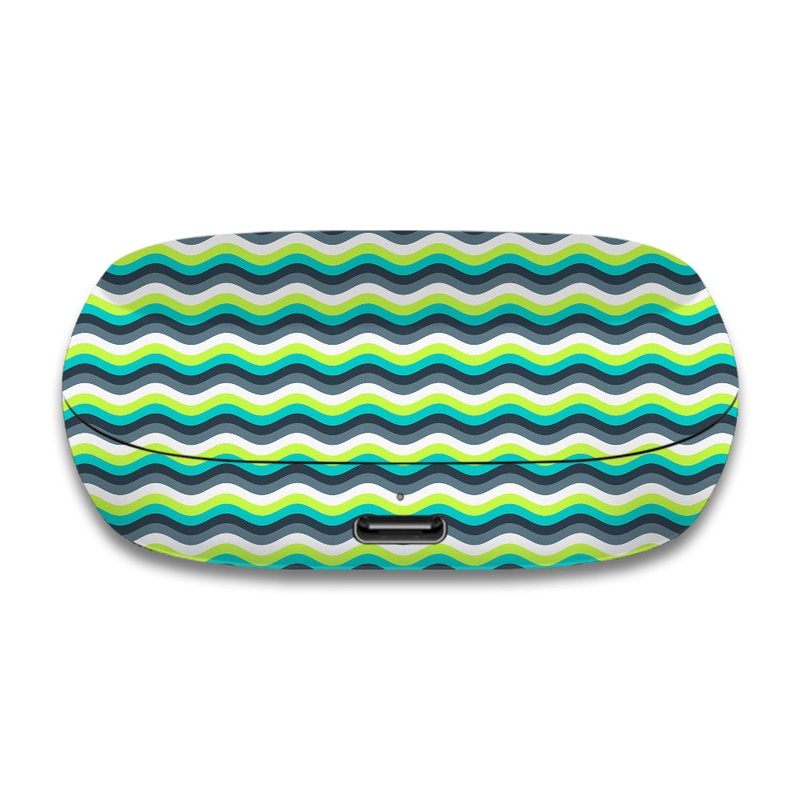 Green Yellow Waves - Jabra Elite 7 Active Skin