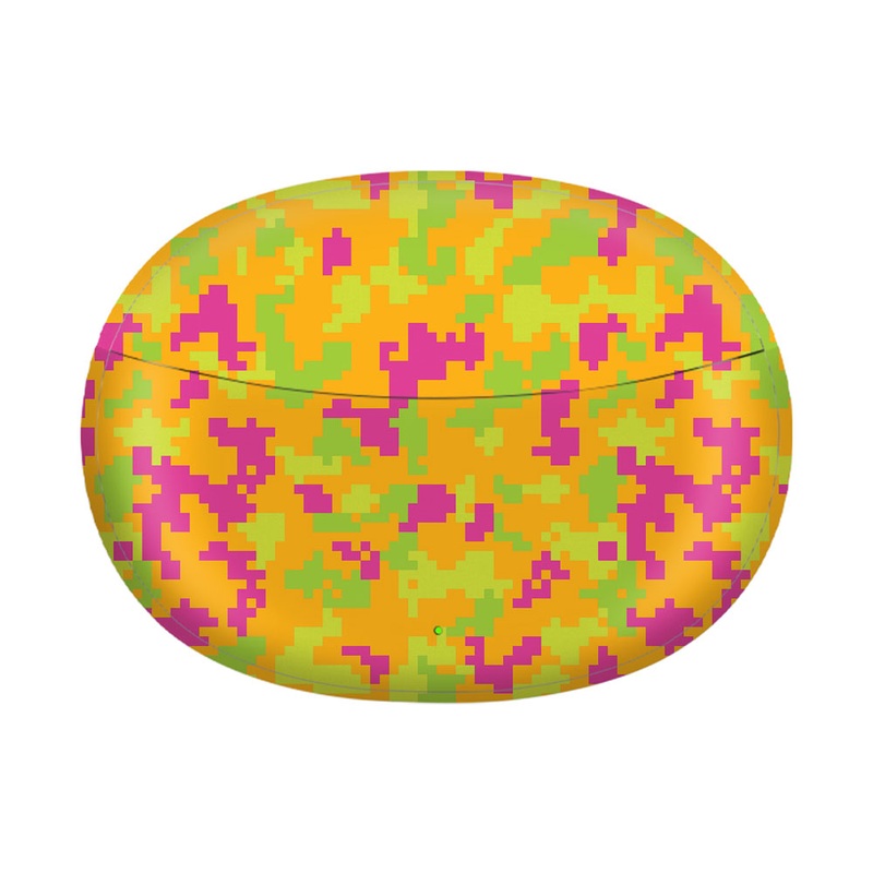Orange Glitched Pattern Camo - Realme Buds Air 3 Neo Skin