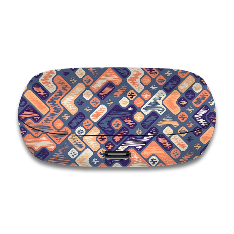 Purple Scribbled Blocks - Jabra Elite 7 Active Skin