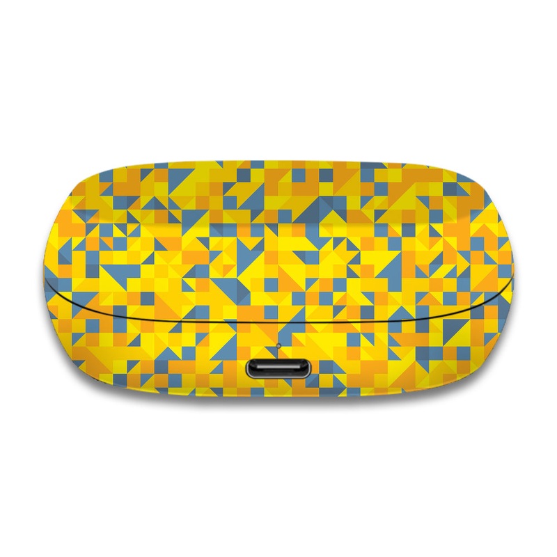 Yellow Triangled Background- Jabra Elite 7 Active Skin