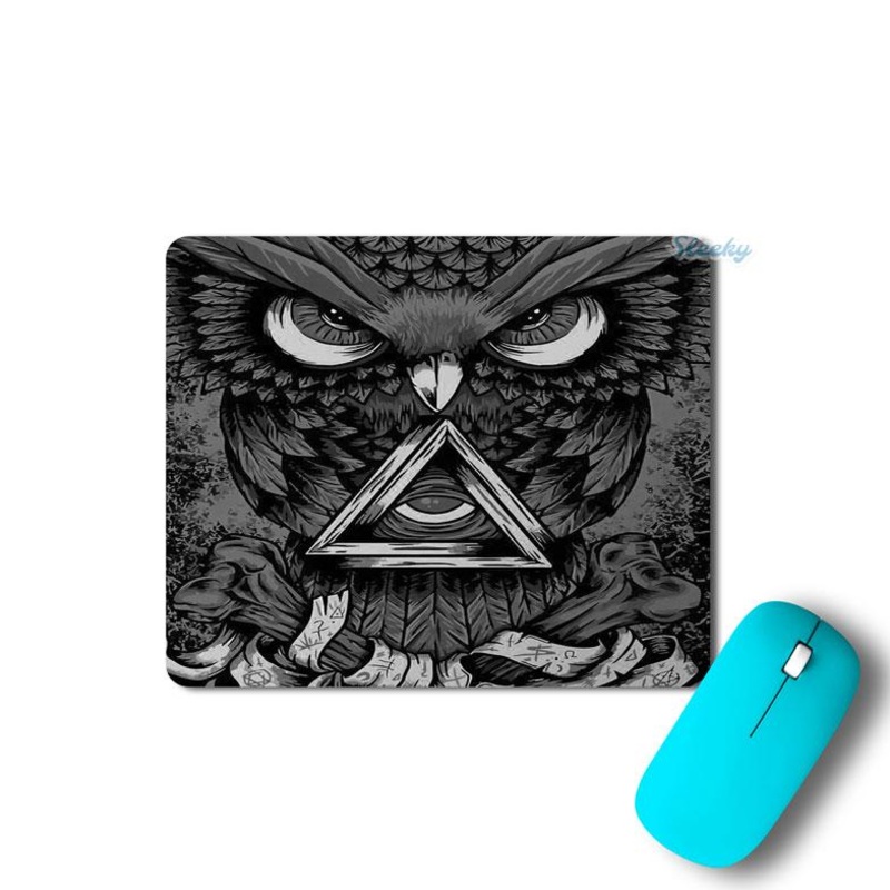 Trippy Owl Black - Mousepad