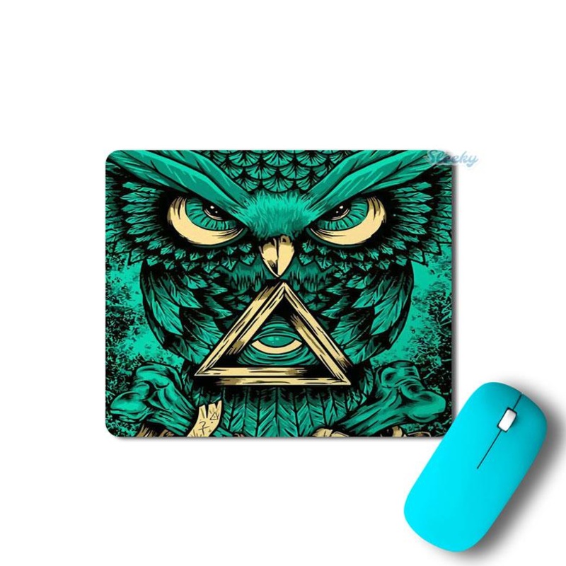 Trippy Owl Green - Mousepad