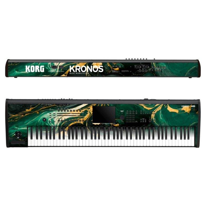 KORG Kronos 2 Music Workstation (88 keys) SIGNATURE AGATE GEODE Royal Green-Gold Skin