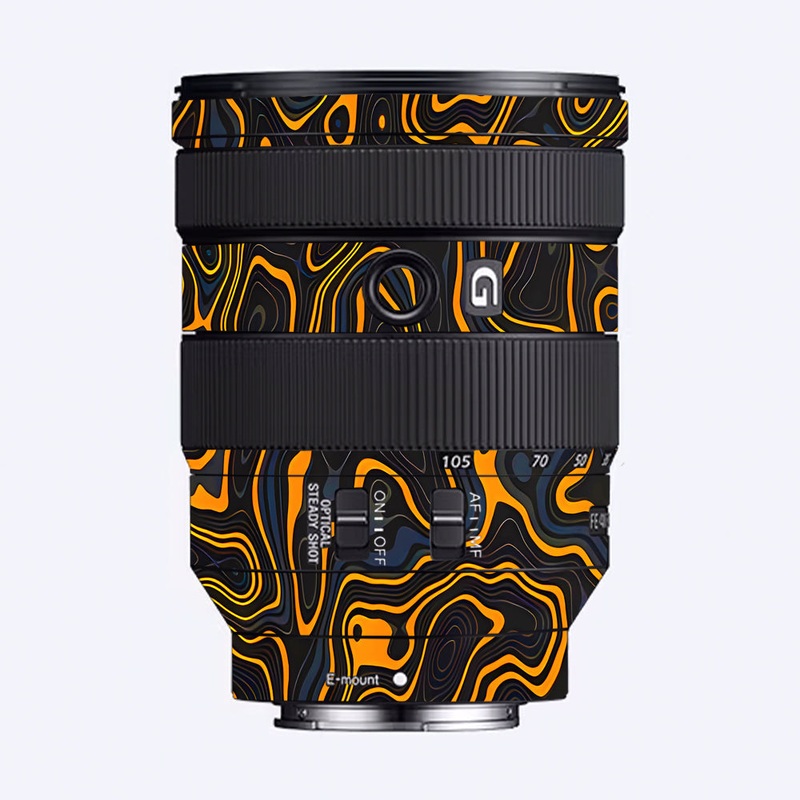 Amber Topographic Waves Sony 24-105mm Camera Lens Skin
