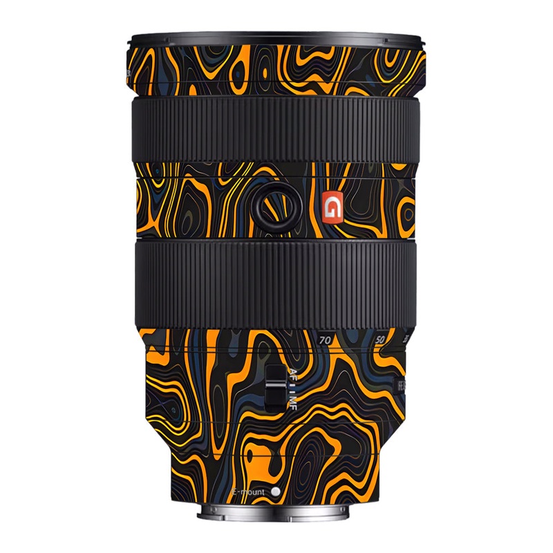 Amber Topographic Waves Sony 24-70mm Camera Lens Skin