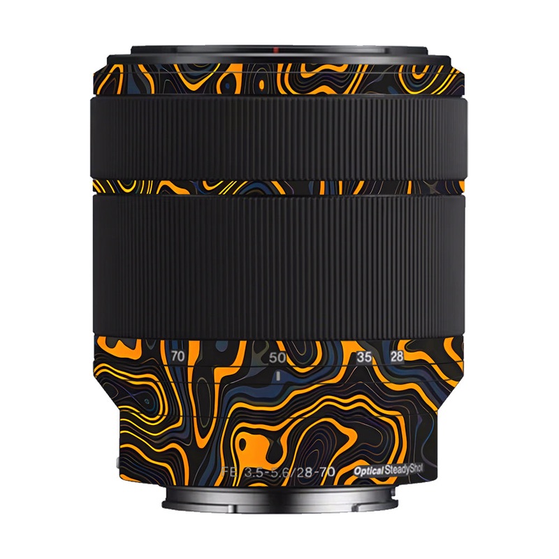 Amber Topographic Waves Sony 28-70mm Camera Lens Skin