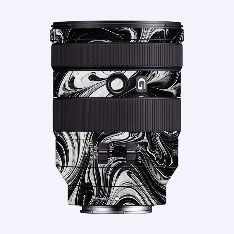 Black and White Marble Sony 24-105mm Camera Lens Skin