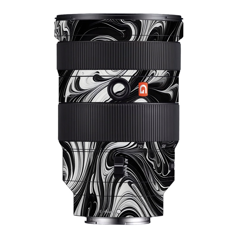 Black and White Marble Sony 24-70mm Camera Lens Skin