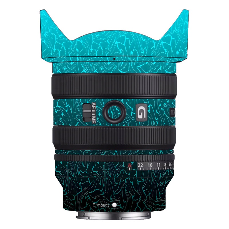 Cyan Blue to Black Gradient Sony 24-50mm Camera Lens Skin