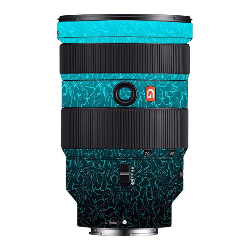Cyan Blue to Black Gradient Sony 24-70mm Camera Lens Skin