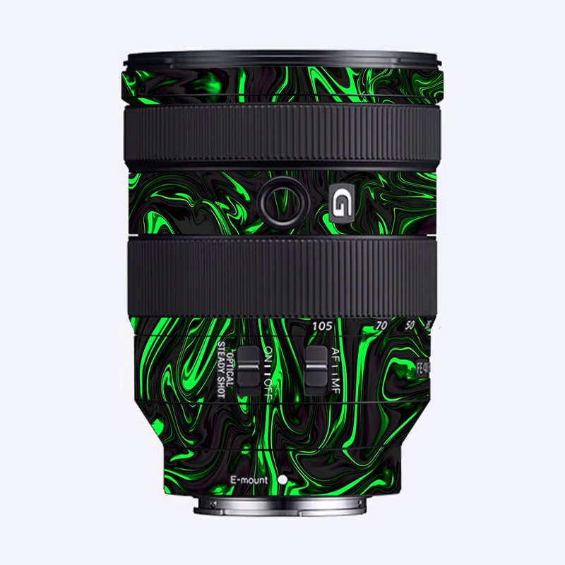 Green Liquid Pattern Sony 24-105mm Camera Lens Skin