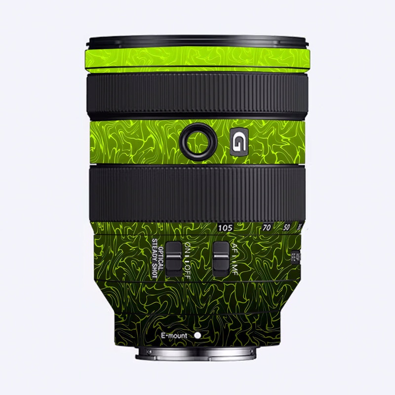 Lime Yellow to Black Gradient Sony 24-105mm Camera Lens Skin
