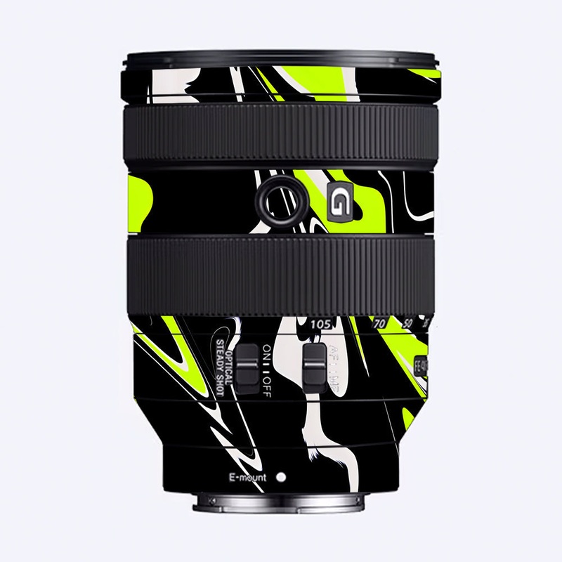 Neon Green and Black Pattern Sony 24-105mm Camera Lens Skin
