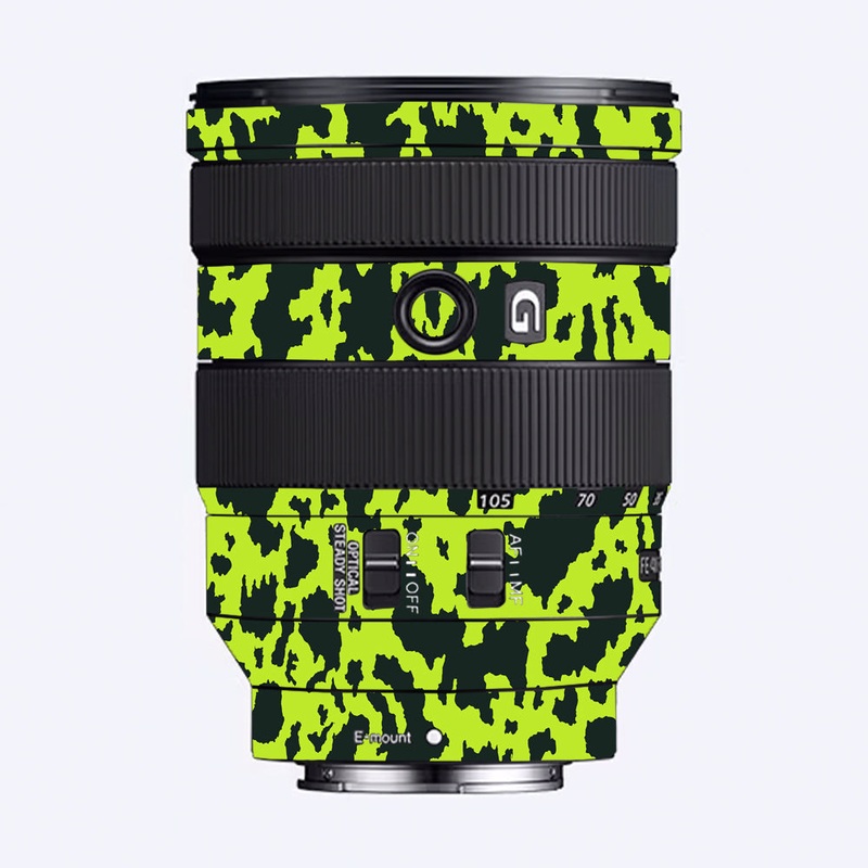 Neon Green Splatter Sony 24-105mm Camera Lens Skin
