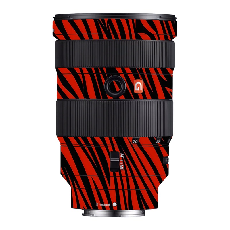Red and Black Stripes Sony 24-70mm Camera Lens Skin