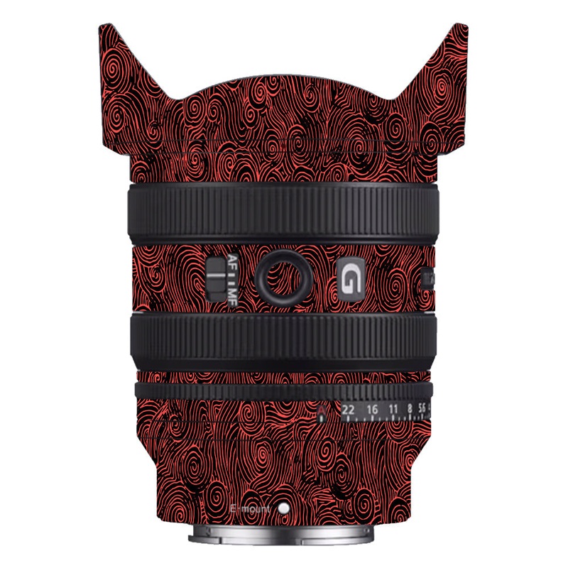 Red Spirals Sony 24-50mm Camera Lens Skin