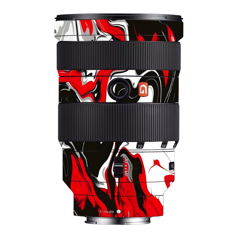 Scarlet and White Motion Sony 24-70mm Camera Lens Skin