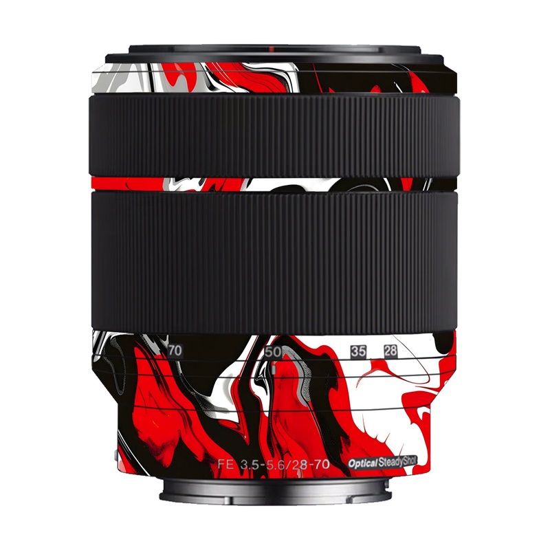 Scarlet and White Motion Sony 28-70mm Camera Lens Skin
