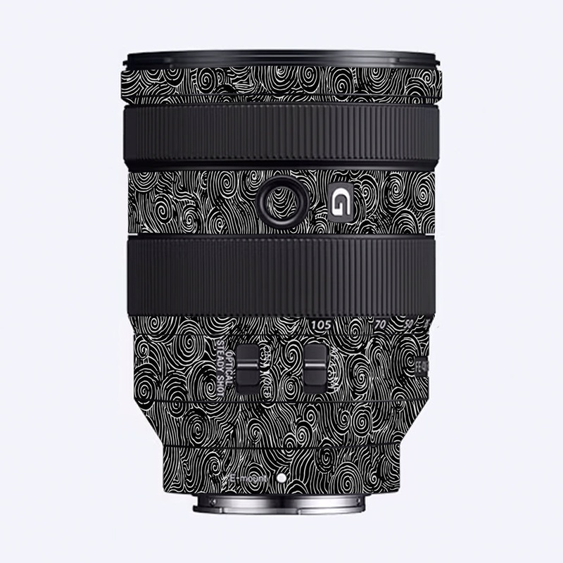 White Spirals Sony 24-105mm Camera Lens Skin